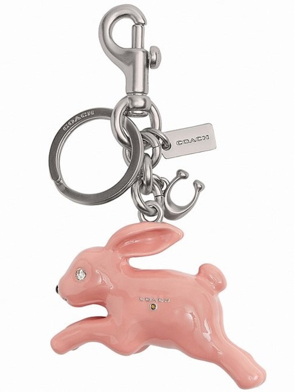 Coach Bunny Bag Charm CBH21 Pink New